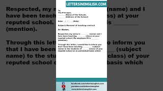 Request Letter for Renewal of Teaching Contract