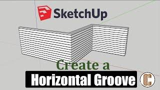 How to create a horizontal groove in sketchup|| 1001bit tools
