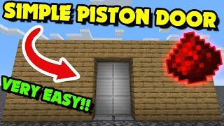 How to Make a Simple PISTON DOOR in Minecraft (Minecraft Redstone Tutorial)