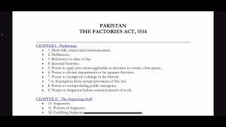 Factories act 1934| Pharmacy factory act| Chapter1 preliminary.