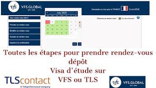 Comment prendre rendez-vous dépôt visa d'étude sur VFS ou TLS gratuitement [ toutes catégories ]