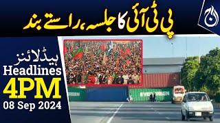 PTI jalsa in Islamabad - Latest update - 4PM Headlines - Aaj News