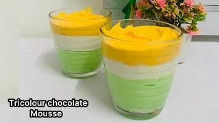 Independence day special dessert recipe | Tricolour dessert recipe | tricolour chocolate mousse