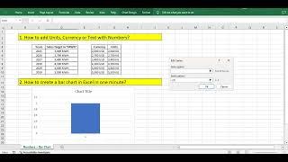 How To Add Units, Text or Currency with Numbers and Create a Bar Chart with the Data?