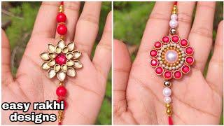 2 easy kundan rakhi designs. DIY RAKHI. HANDMADE RAKHI. HOW TO MAKE RAKHI AT HOME. rakhi making