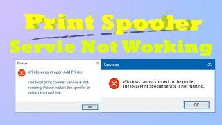 Print Spooler Service Is Not Running || Windows 10