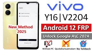 Vivo Y16 Android 12 Frp Bypass/Unlock Google Account Lock Without Pc Vivo Y16 Google Account Remove