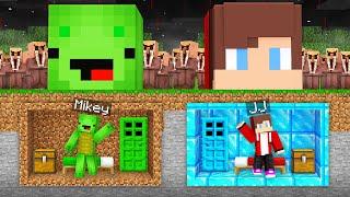 Mikey and JJ BUNKERS vs Scary Villagers Apocalypse in Minecraft (Maizen)