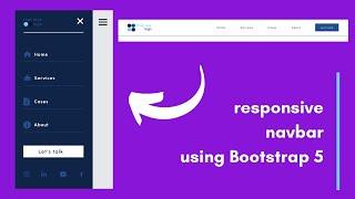 How to Create a Responsive Navbar using Bootstrap 5  | Responsive Sidebar Menu