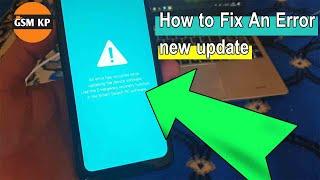 fix an error has occurred while updating the device software new update 2020