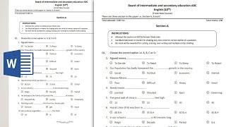 Creating multiple choice question paper for English subject in ms word 2019