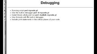 Beginner Perl Maven tutorial: 1.5 Debugging Perl scripts