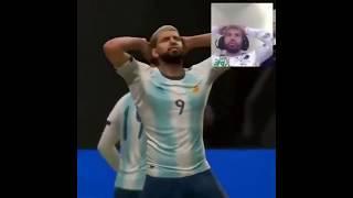 Sergio Aguero Playing as Himself in FIFA! | Same Reaction after Missing goal