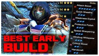 Monster Hunter Rise Sunbreak - BEST EARLY Master Rank Long Sword Build TANKY AND OP! 太刀