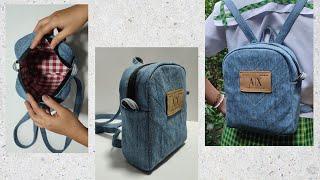 DIY Cute Backpack Out of Old Jeans  Backpack Sewing Tutorial #diy #upcycle