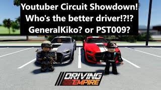 Youtuber Circuit Showdown in Driving Empire! Who's the better driver!?!? GeneralKiko? or PST009?