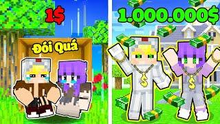 TÔ GÀ THỬ THÁCH 24H TỪ CẶP ĐÔI NGHÈO 1$ TRỞ THÀNH CẶP ĐÔI 1.000.000$ TRONG MINECRAFT