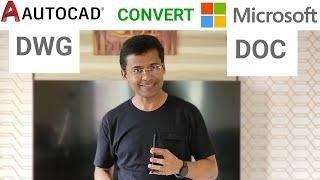 Convert AutoCAD drawing to Microsoft Word format | DWG to DOC