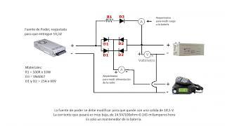 #0254 UPS respaldo energía emergencia para Radioaficionados. Conmutador fuente poder bateria, XQ2CG