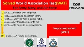 Solved World Association Test (WAT) for ISSB