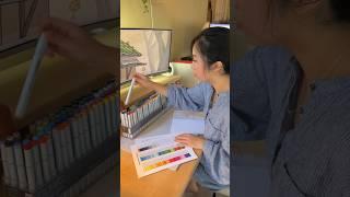 color with me  #vlog #copicmarkers #artist #asmr