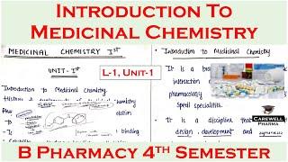 Introduction to medicinal chemistry || L-1, Unit-1 || Medicinal Chemistry 1 || b pharmacy 4th sem