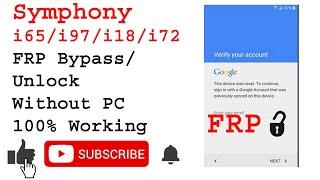 Symphony i65 Frp Bypass Unlock Android 8.1 Without PC