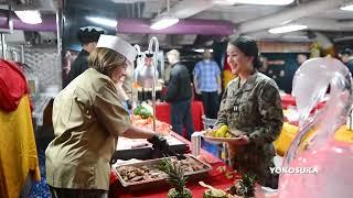 CNO Adm. Lisa Franchetti & MCPON James Honea visit the 7th Fleet for Thanksgiving Dinner!