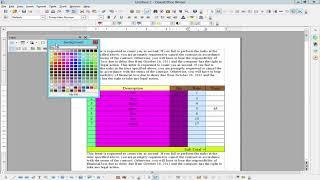 How to add fill color to table background in OpenOffice Writer