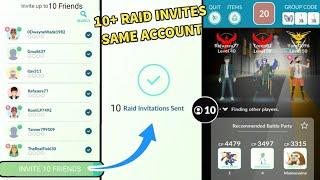 How to invite upto 10 people to raid in one account in Pokemon GO
