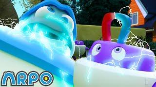 ARPO and Babybot Are Electric! | 1 HOUR OF ARPO! | Funny Robot Cartoons for Kids!