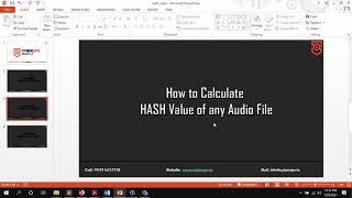 How to Calculate Hash Value of any Media File | Digital Forensics | Hashing Methods & Techniques