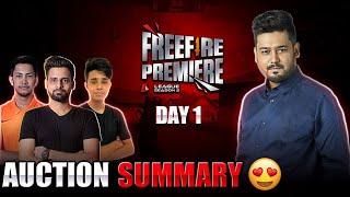 Freefire Premier League DAY-1 Auction Summary | Season 2 |#lidomaasia