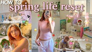 how to SPRING LIFE RESET*deep cleaning & redecorating my messy roomgetting back into fitness