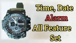 Digital military Skmei watch set time/day/date/month/year/alarm/other features।। timewear watches।।