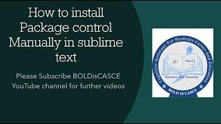 how to install control package manually in sublime text.