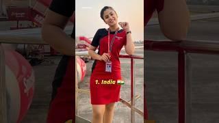 Top 10 Air Hostess Uniform  Of Different Countries #shorts