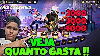 QUANTO CUSTA ? PEGUEI TODOS OS EMOTES DO EVENTO ARCO DO DESTINO - FREE FIRE