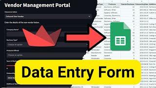 Create a Google Sheets Data Entry Form with Python & Streamlit | Quick & Easy Tutorial