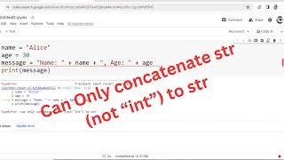 TypeError: can only concatenate str (not "int") to str in python