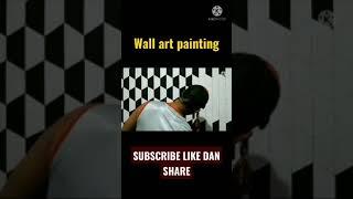 3D Wall Painting Tutorial Cat Tembok Kreatif Hitam Putih #shorts