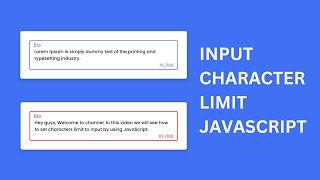 Limit Input Characters using HTML CSS & JavaScript