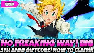 *NO FREAKING WAY!!!* HUGE 5TH ANNI FREE GEM GIFT CODE!! HURRY UP! HOW TO CLAIM IT! (7DS Grand Cross)