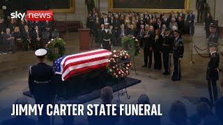 Former president Jimmy Carter receives a state funeral and burial in Washington DC