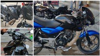 Bajaj Pulsar Vinyl Wrapping Blue Satin Chrome & Black | Pulsar Modification |  Vwraps Sikar |