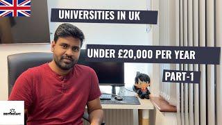 Universities in UK offering Master's and UG under GBP 20,000 per year