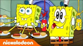 SpongeBob Cooking Krabby Patties for 20 Minutes  | Nicktoons