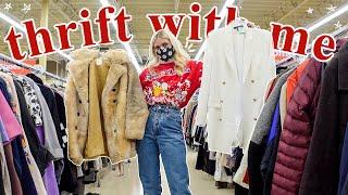 come thrift with me on BLACK FRIDAY! thrifting on a sale day + SO many gems!! try on HAUL!