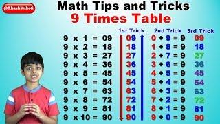 Learn 9 Times Multiplication Table | Easy and fast way to learn | Math Tips and Tricks