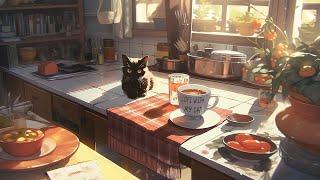 Lofi With My Cat || Cat & Peaceful Breakfast Early morning vibes ~ Lofi Music Have a good day